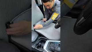 CoverDream Custom Black and grey PVC+Fabric Seat Covers for Toyota RAV4 installation