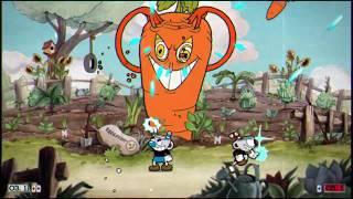 Cuphead-первый босс.  Прохождение Капхедом и Магменом.