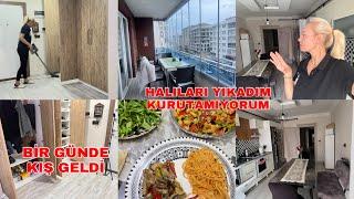 TEMİZLİĞE BAŞLADIM KAR YAĞDIHALILARI SERECEK YER ARADIM/AYAKKABILIK TEMİZLİĞİ/ DUVARLAR SİLİNDİ