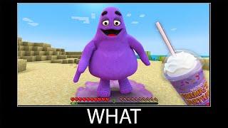 Minecraft wait what meme part 270 realistic minecraft Grimace Shake