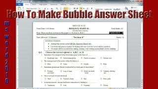 How To make bubbles Answer Sheet in ms word 2010||9/9/2020