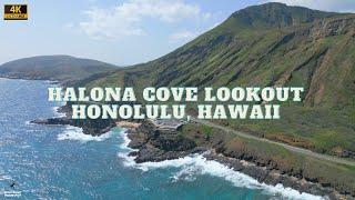 4K Drone Footage - Halona Cove Lookout - Hawaii