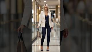 Feel Beautiful in Skinny Jeans & a Stunning Cream Blazer 