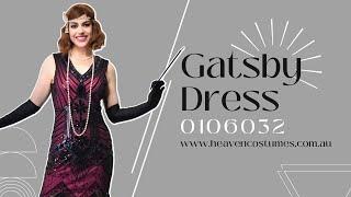 Hot Pink and Black Sequin 1920s Gatsby Dress - Heaven Costumes Exclusive