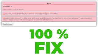 Solve PHPMyAdmin Access Denied for User (Top 2 Methods)