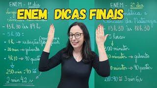 ENEM DICAS FINAIS... Administre o seu tempo!!