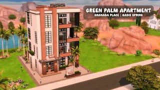 Green Palm Apartment  | Oasis Spring | The Sims 4 | Stop Motion Build | No CC