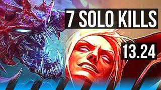 CHO'GATH vs VLADIMIR (MID) | 7 solo kills, 1000+ games, Legendary, 15/4/5 | BR Master | 13.24