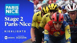 HIGH-SPEED SPRINT VICTORY!  | Men's Stage 2 Paris-Nice 2025 Race Highlights | TNT Sports Cycling