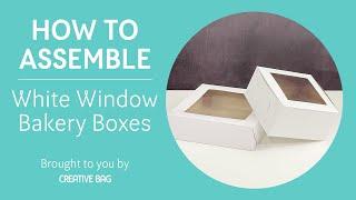 White Window Bakery Boxes - How To Assemble