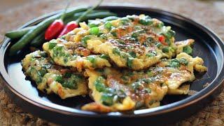 Green Bean Omelette 豆角煎蛋 | Chinese Green Beans And Eggs