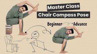 Advance technique for Chair Compass Pose Day-18