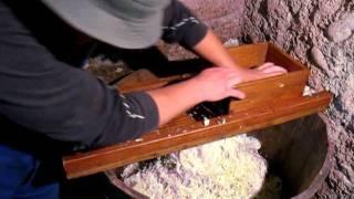 Shredding cabbage for sauerkraut--old skool