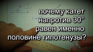 Катет напротив 30° равен половине гипотенузы