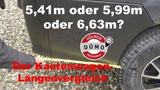 Der ultimative Kastenwagen-Längenvergleich. 5,41m, 5,99m oder 6,36m?