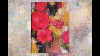 Abstract Flower Painting on Canvas / #004  MariArtHome