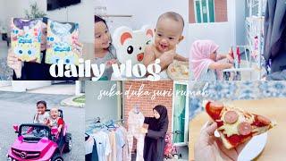 daily vlog | haul baju tidur anak | cerita suri rumah | dady buat pizza! 