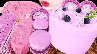 ASMR MUKBANG｜PURPLE CHOCOLATE PARTY * ICE CREAM, MACARON, CAKE 보라색 초콜릿 파티 EATING SOUNDS 디저트 먹방