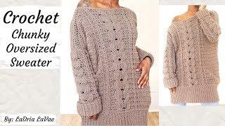 Crochet Oversized Cable Sweater