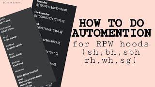 HOW TO DO AUTOMENT | RPW EDITION