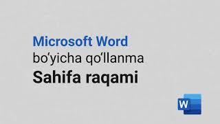 bellashuv uz  Microsoft word dasrlari  6 sahifa raqami