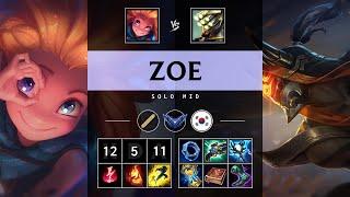 Zoe Mid vs Master Yi: Triple Kill, Unstoppable - KR Diamond Patch 14.24