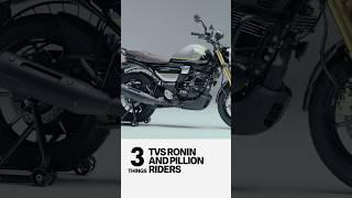 Will Pillions like it? | TVS Ronin FAQ #7