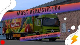 ETS2 1:1 Rheinland-Pfalz & Heilbronn Map | Most Realistic POV Driving | Mercedes Actros ASMR