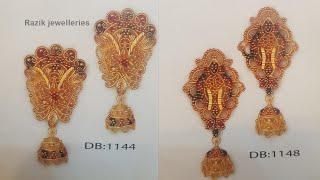 Gold Earrings studs designs | Stud Gold Earrings Designs | Razik jewelleries