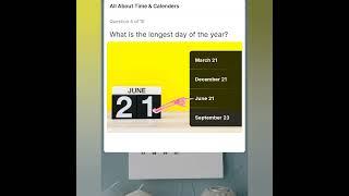 All About Time & Calenders.  in hich quiz app answers help tech view
