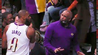 LeBron James HEATED MOMENT with Assistant Coach Phil Handy after the First Half 