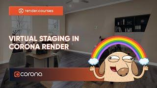 Interior virtual staging in Corona render | Shadow catcher