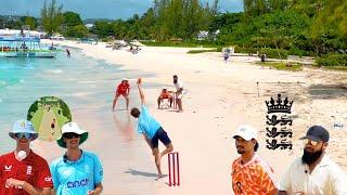 Beach Cricket CHALLENGE vs ENGLAND ft. Adil Rashid & Jafer Chohan ️