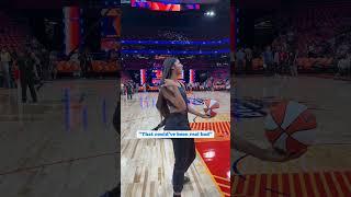 Angel Reese with the reflexes