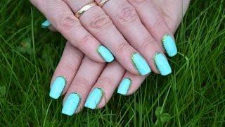Mint glitter gelish nails