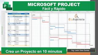 Ms Project: Crea un Proyecto Rapido y Facil en 10 minutos - Tutorial Completo en Español