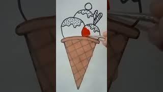 icecream  glass painting #shivam art#shorts #trending #viral