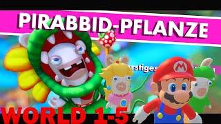 Mario + Rabbids Kingdom Battle World 1-5: 1-й бой с боссом против Pirabbid Plant, прохождение