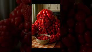 He’s made of peppers… and he’s eating peppers 