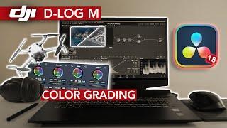 How To Color Grade D-Log M Footage DJI Drone - Davinci Resolve Color Grading Beginners Tutorial