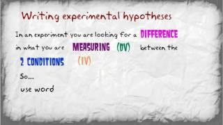 How to write hypotheses