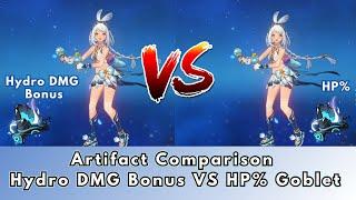 Mualani Artifact Comparison Hydro DMG Bonus VS HP% Goblet | Which one better ?