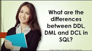 What are the differences between DDL, DML and DCL in SQL