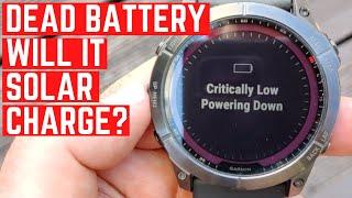 Garmin Fenix 7X Solar Charging Empty Battery Test