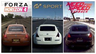 Forza Horizon 4 vs GT Sport vs Need For Speed Payback | Nissan 350Z Comparison