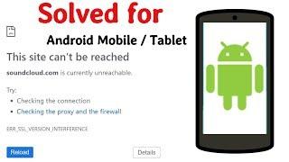 Fixed This Site Cant be Reached - solved for Android Mobile / Tablet