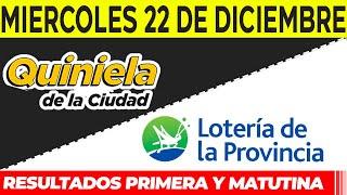 Quinielas Primera y matutina de La Ciudad y Buenos Aires Miércoles 22 de Diciembre