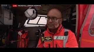 BBC London News broadcast live from London's Air Ambulance Charity's helipad.