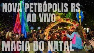 MAGIA DO NATAL EM NOVA PETRÓPOLIS RS. RIO GRANDE DO SUL, SERRA GAÚCHA, BRASIL, 4K, NATAL LUZ GRAMADO