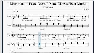 Mxmtoon - " Prom Dress " Violin Chorus Sheet Music Notes How To Play Lesson Easy